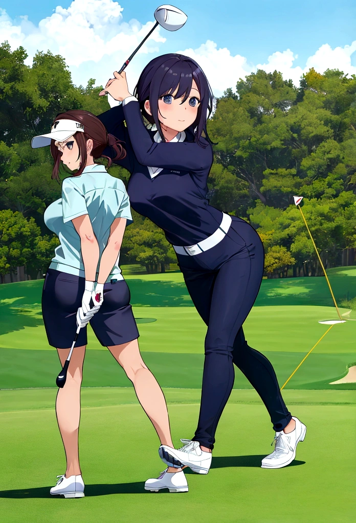 woman　golfer　Golf course　最強のgolfer　