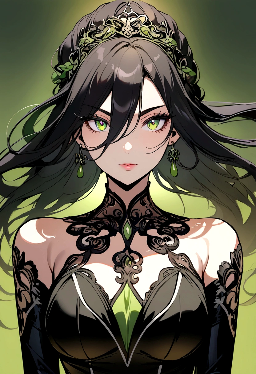 spanish woman black hair, yeux vert sportive