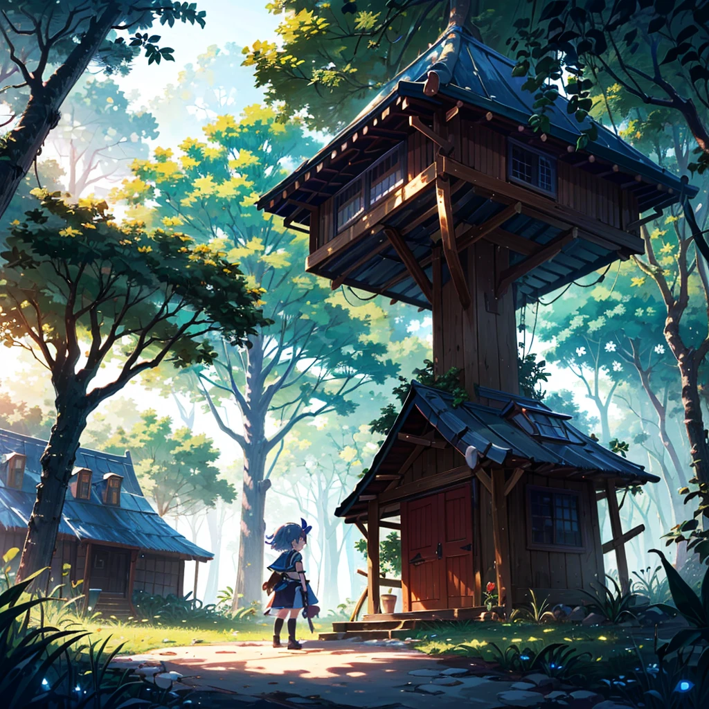 Very detailed background (deserted island, tropical country, tree house), beautiful and bright atmosphere, 3 girls (2 years old), clothes made from leaves, (hair ornament made from seashells), (short arms: 1 year old), round face), (child: 1 and a half years old) (hair, surface effects, color effects), small breasts, blonde hair, super long hair tied on the head (hair, surface effects, color effects), girls fighting a boar, long spear Ready, deltamon_sdXL: 0.73>deltamon Translation: DeepL.com (free version)
