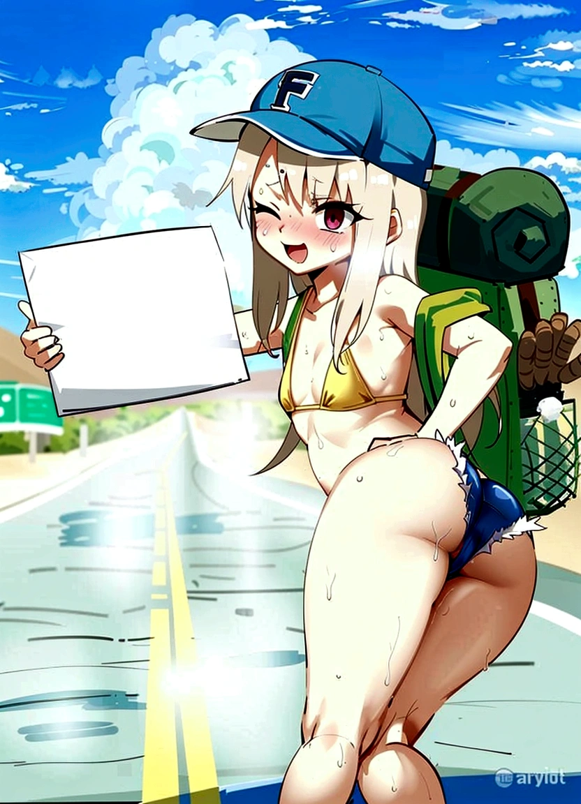 clear line, sharp line, nsfw, sweaty, hot weather, hot, sweat, masterpiece, no watermark, body steam, steam comes out of body, many steam, embarrased, heatstroke, wet, lots of steam, steam comes out of legs, very hot weather,heat exhaution, 50 degrees Celsius, smile, body hot, body fume, hot and hot, exposed, revealing clothes, small pants