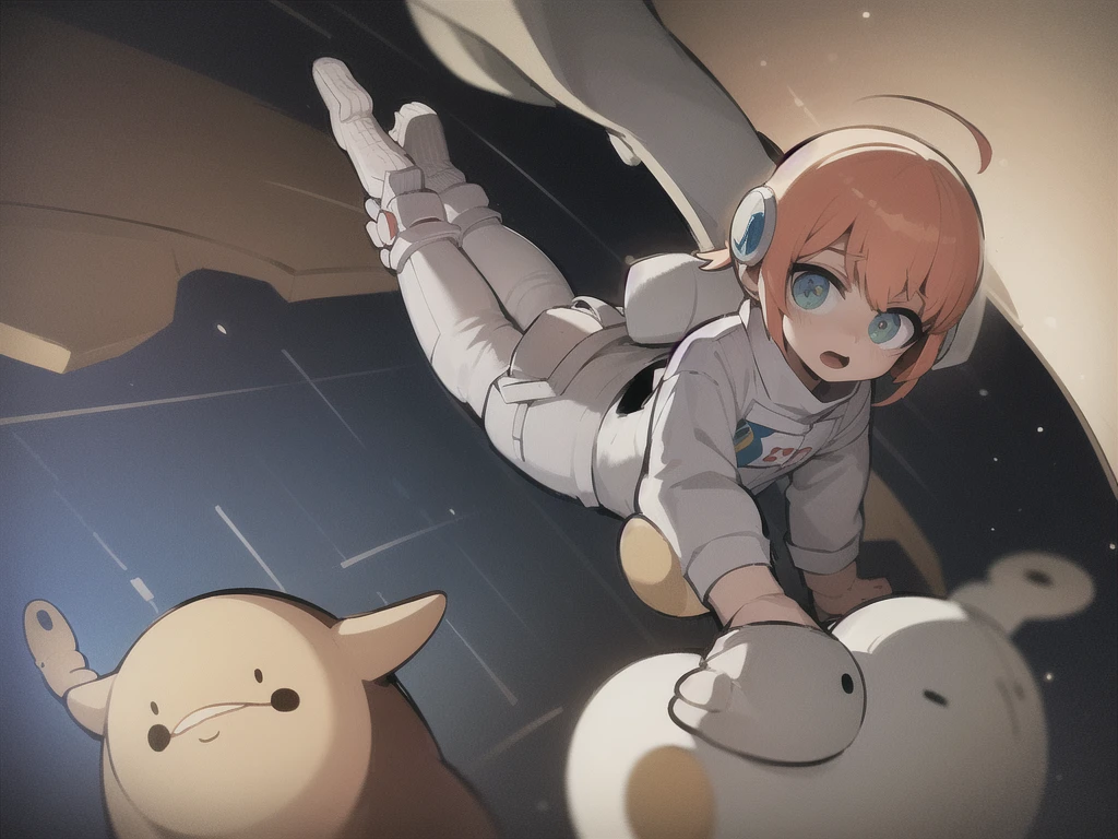 astronaut，Cartoon，cute，听着mp3的astronaut在月球上跳舞，