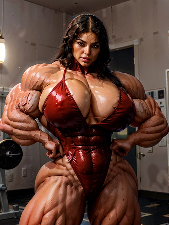 Muscle woman lab testing against her will to grow huge
