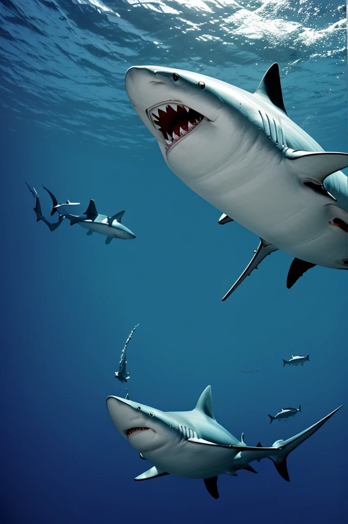 An animated shark with legs and a climate