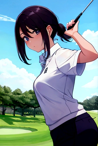 woman　golfer　Golf course　最強のgolfer　