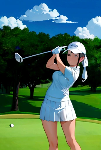 woman　golfer　Golf course　最強のgolfer　