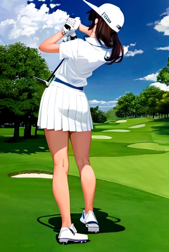 woman　golfer　Golf course　最強のgolfer　