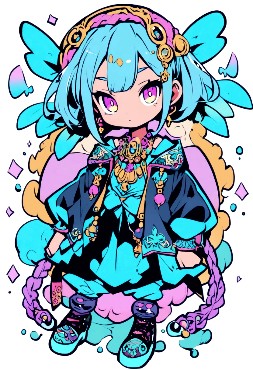 Anime with Graffiti style, ornament haloes