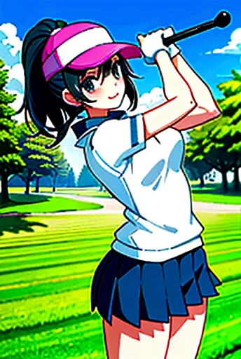 woman　golfer　Golf course　最強のgolfer　