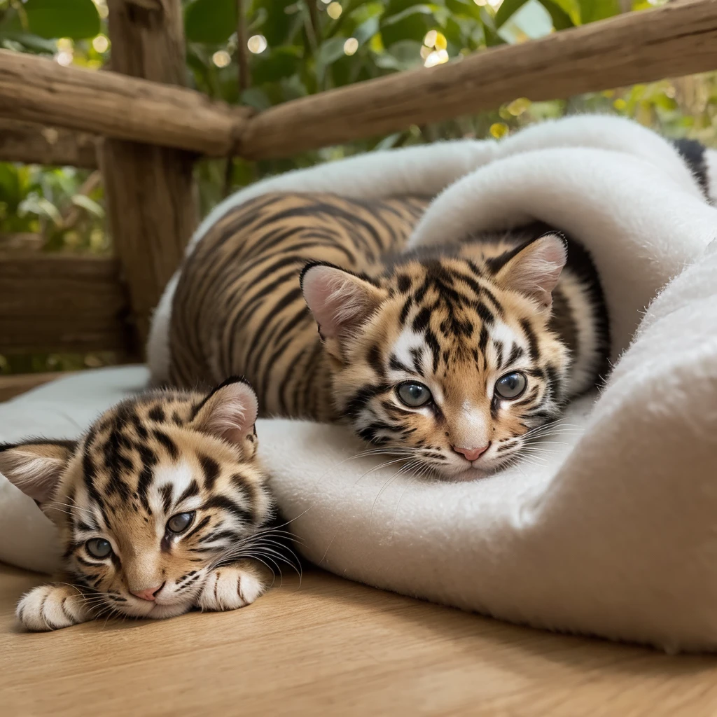 「1 kitten」、「One baby tiger」、Sleep in cuddles、Deep in the jungle、3DCG、4K