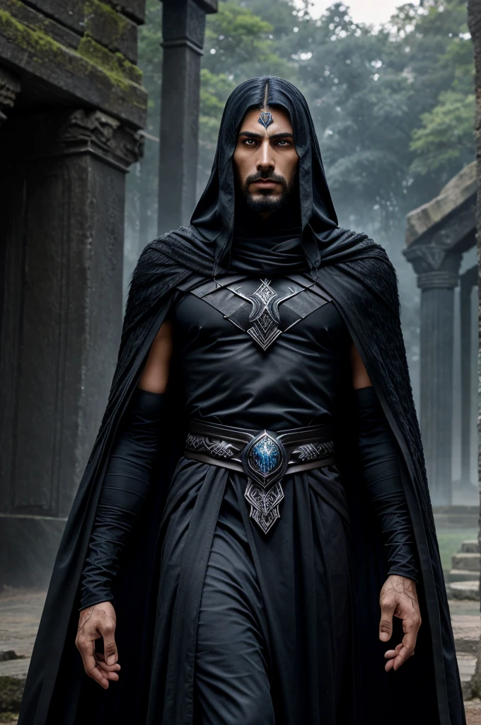 Raiyan cuts an imposing figure with an otherworldly presence. His eyes shimmer with the deep wisdom of Odin, and his aura exudes the dark elegance of Hela. Clad in a cloak that shifts between cosmic hues and ancient runes, Raiyan's attire reflects his dual nature of cosmic authority and mystical prowess.