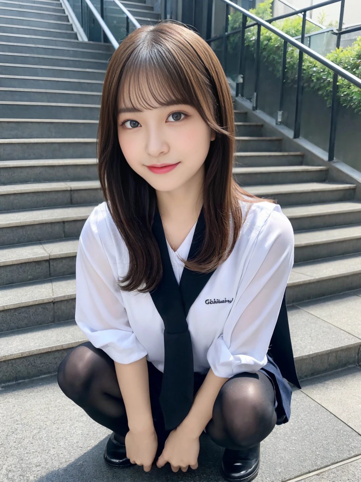 (((32k,High detail,High definition、masterpiece,Attention to detail,Esbian all over,solo))),RAW Photos & Realistic atmosphere,beautiful濃い青い目,Mouth details,Glossy Lips,Fine eyebrows,With soft white skin that shines in every detail、Detailed eyes、Blue Eyes,とてもbeautiful目,Detailed lips、とてもbeautiful顔,Very well-formed face、A vivid face,輝くbeautiful唇, Realistic Young Gravure Idol, とてもbeautiful女子高生, ,適度にbeautiful, 若くてSexyグラビアアイドル, Young Gravure Idol, beautiful, Cute and sexy15 year old ,My whole body is wet,Dripping,Blushing,とってもbeautiful15 year old girl,shortcut,Brown shiny hair,Wet hair,Dripping水,Dripping,Squatting on the stairs with legs apart,(Black Pantyhose,beautiful fece,Looking into the camera:1.4),(Wearing black pantyhose and crossing her legs,The chest of the uniform is open,darkness,Very dark,Dark stairs without street lights,Shine a flashlight on the object,Spotlight:1.7),(Sexy,Slightly thicker,High Vision High Vision Japan High Vision Girl Uniform,Shapely breasts,,Mature Body, I feel anxious and like crying,Watery eyes,Cold Smile,Glare,Glare顔もbeautiful:1.5),(Open your legs randomly,Crawl back:1.7)