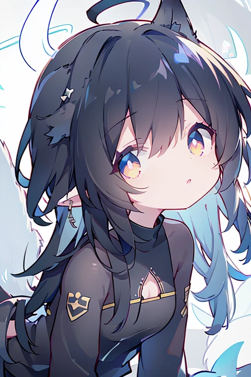 Air intake、Bob、Black Hair、Sexy clothes、With angel wings and a halo、With furry ears、Round eyes、Iris