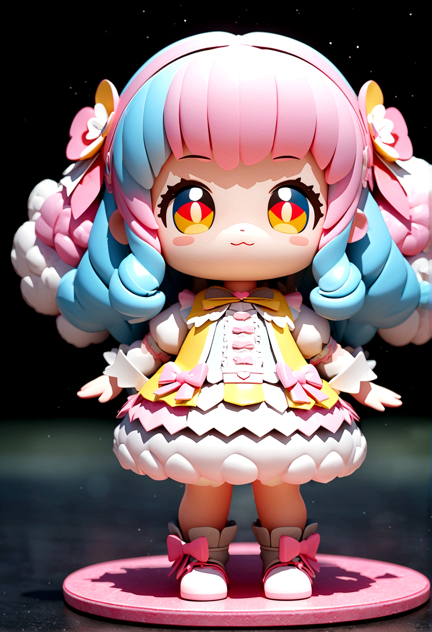 gray fluffy cartoon super lovely girl, full body,Curly hair, fine fluffy plush texture, chibi, kawaii,front view, standing in the center of the frame,Popmart blind box, IP design,3d rendering, ultra-detailed , white background, 3d, c4d, Soft Lights, 16k, Medium Long View --niji 6