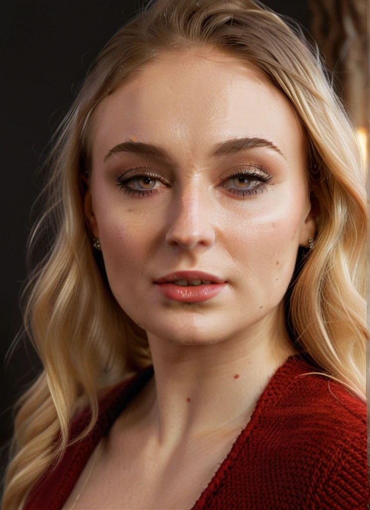 SophieTurner,masterpiece,beautiful,extremely detailed,(ultra high res),(8k UHD best quality), (realistic, photo-realistic:1.37), depth_of,field, blurry_background, photo_inset,Dramatic lighting,reference_inset,photo_background,brown_eyes,photorealistic,looking_at_viewer,1girl,shiny skin,detailed skin,(((sweater)))