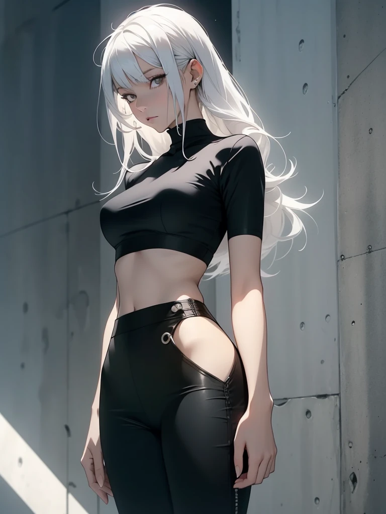 One girl, Standing pose, whole body, Jujutsu Kaisen, compensate, mascara, Soft lips、Or colored, fundo preto Simple, Minimalism, Monotony, paletas de cores Simple, clean, Sharp Project, Fluid silhouette, skirt and tight pants, High waist skirts and pants, vestidos Simple, bikini, asymmetrical, Geometric, Elegant and luxurious materials and design, Simple, Minimal accessories, Silver or gold necklaces and thin rings, Pulseiras Simple, Differentiated Design, silhuetas Simple, estilo Simple e sofisticado, grace, Minimalism, High Quality Materials, Fresh and urban printing, High Fashion, Simplicity and sophistication,