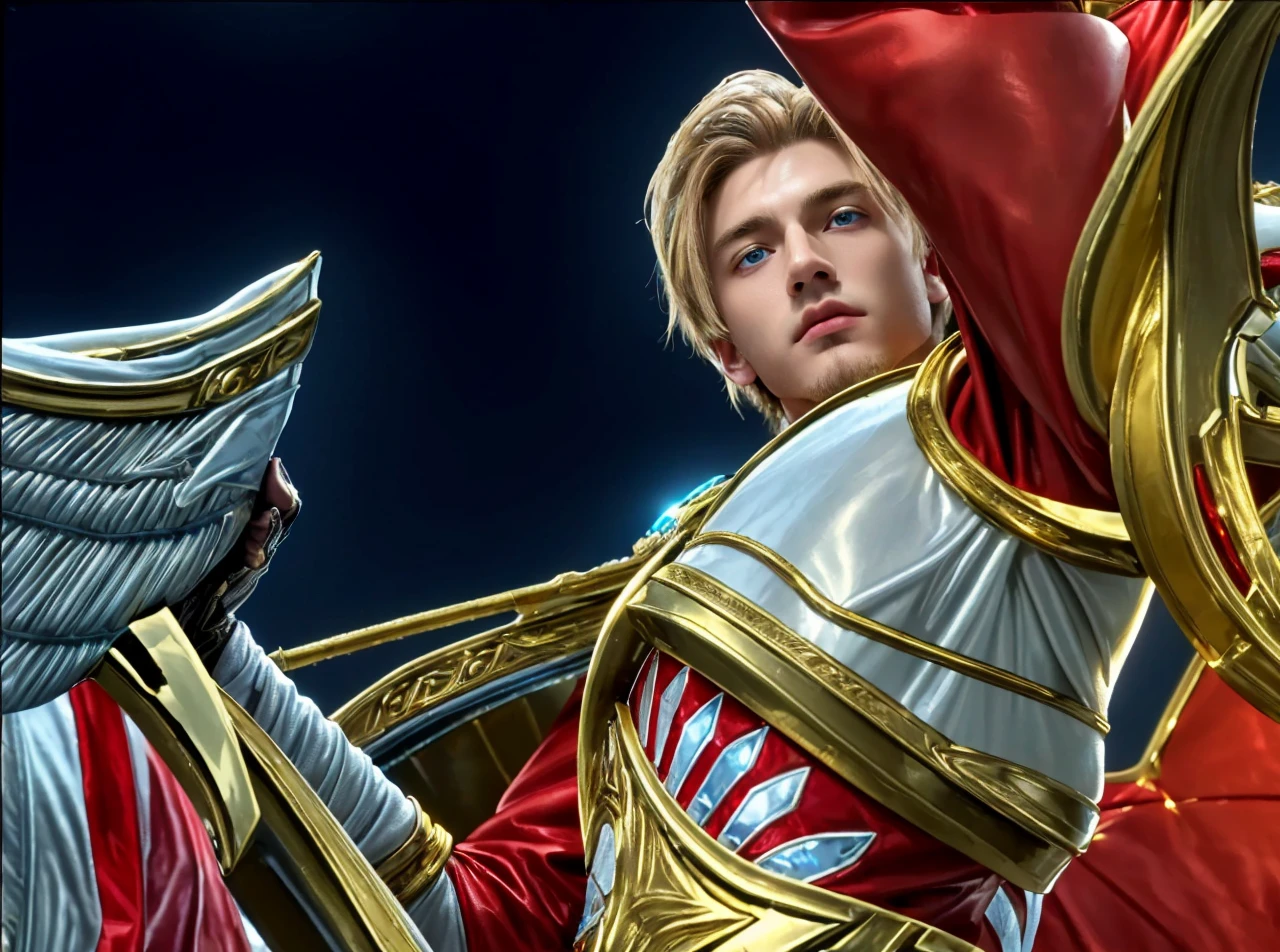 (best quality,4k,8k,highres,masterpiece:1.2), ultra-detailed, realistic:1.37, close up, young boy, holding glow dagger, room, brown hair, white leather jacket, blue eyes, intense gaze, focused expression, dramatic lighting, illuminated room, vivid colors, sharp focus, puprle shawl