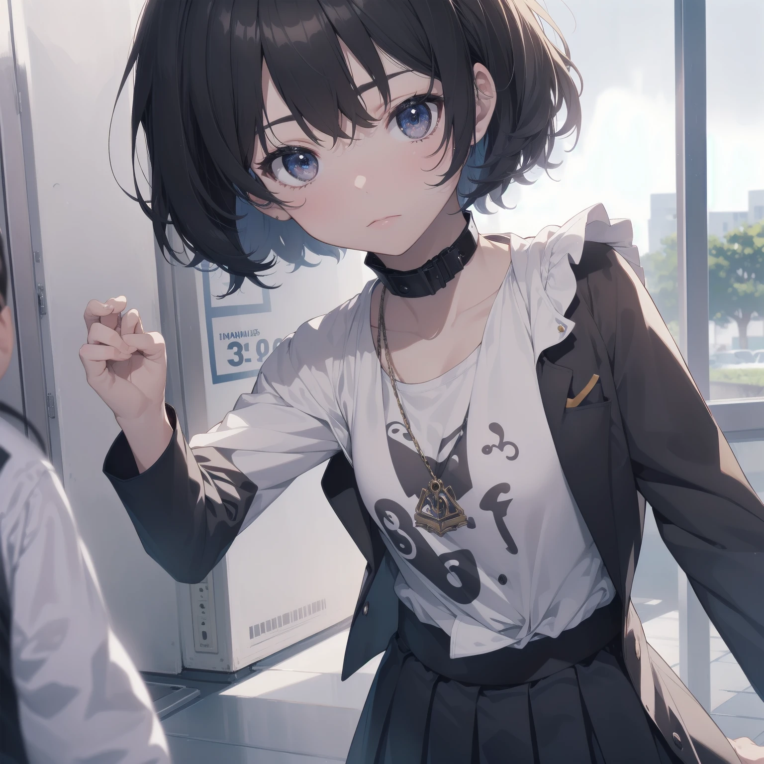 ultra-absurdres-Top quality by artist God, ultra-detailed, high resolution, anime moe artstyle, best anime 8k konachan wallpaper, pixiv contest winner, pool:2810, perfect anatomy,break, 1girl, (Please draw a girl walking sleepily to school alone. )break,(Solo,little female, 13-year-old:1.3),Full limbs, complete fingers,a junior high school student, (very short hair), short cut, flat chest, , small butt, small black eyes, beautiful detailed eyes, well-proportioned iris and pupils, expressive eyes, highres detailed hair, soft expression, salor school_uniform, sailor collar, serahuku, bow, pleated skirt,(Detailed Lighting), (Detailed background), in the School commute route. break,super detailed skin, Best cinematic lighting powered by famous artist, 8k,beauty illustration,photoshop_(medium),very aesthetic,break,((artist:saiguchi_otoufu )), artist:clamp ,artist:carnelian ,artist:kantoku ,