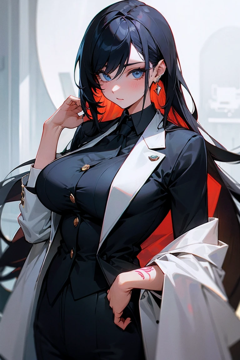 Cool girl　high resolution　Big Breasts　Men's suits　Expose　Long Hair　Earrings　Tattoo