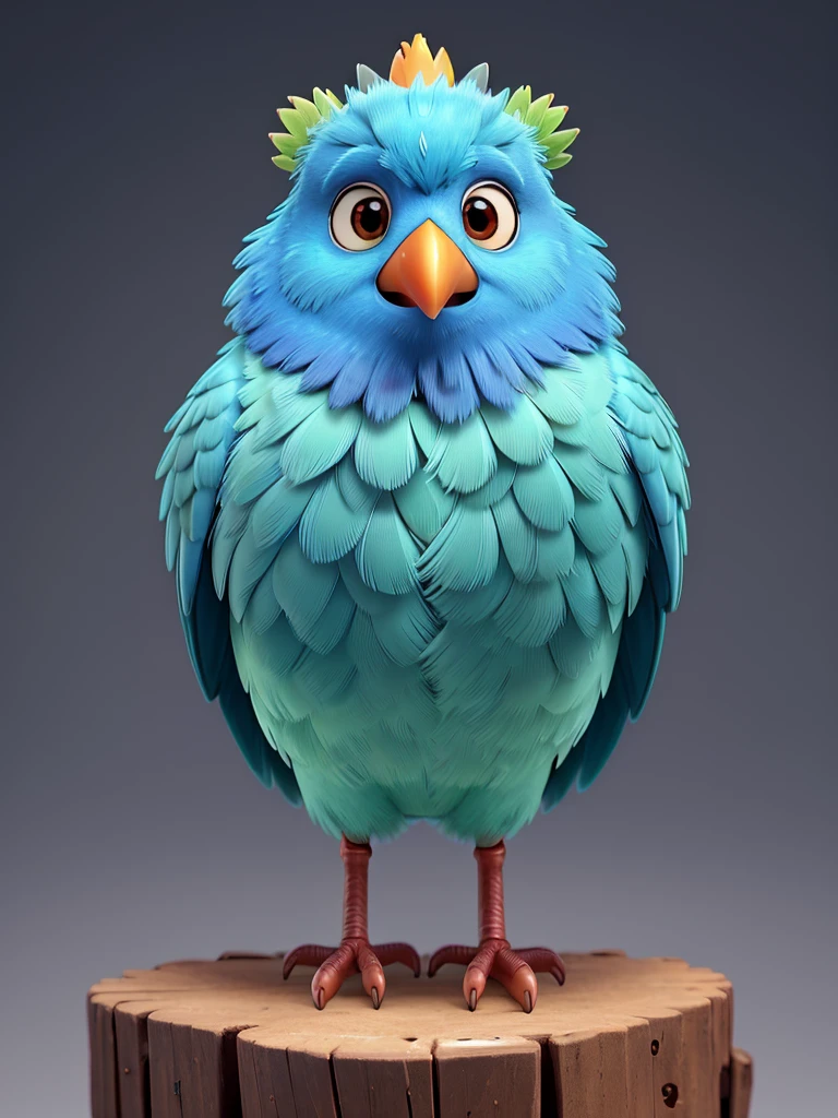 Create a highly detailed and lifelike digital painting of a Blue-crowned Hanging Parrot (Loriculus galgulus). Focus on capturing the vibrant green plumage, striking blue crown, and the bright red patch on its throat and rump. The bird should be depicted in a close-up view, perched delicately on a thin branch. Highlight the fine details of its feathers, the subtle variations in color, and the texture of its small, curved beak. Use a simple, blurred background with soft, natural tones to emphasize the bird's vibrant colors and intricate details. Include realistic lighting to bring out the sheen on its feathers and to create depth and dimension in the image. Capture the bird's curious and lively expression, showcasing its unique and beautiful features in a highly detailed and realistic manner."