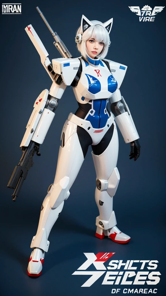Cartoon characters holding guns and rifles, female Mecha, Mechanized soldier girl, Mechanized valkyrie girl, Fleet Collection Style, ferra white Mecha, Kushat Kents, Girl holding warship parts, Rogue anime girl Rei Ayanami, captain, Mecha asthetic, # Mecha, Anime Machine Gun Shooting