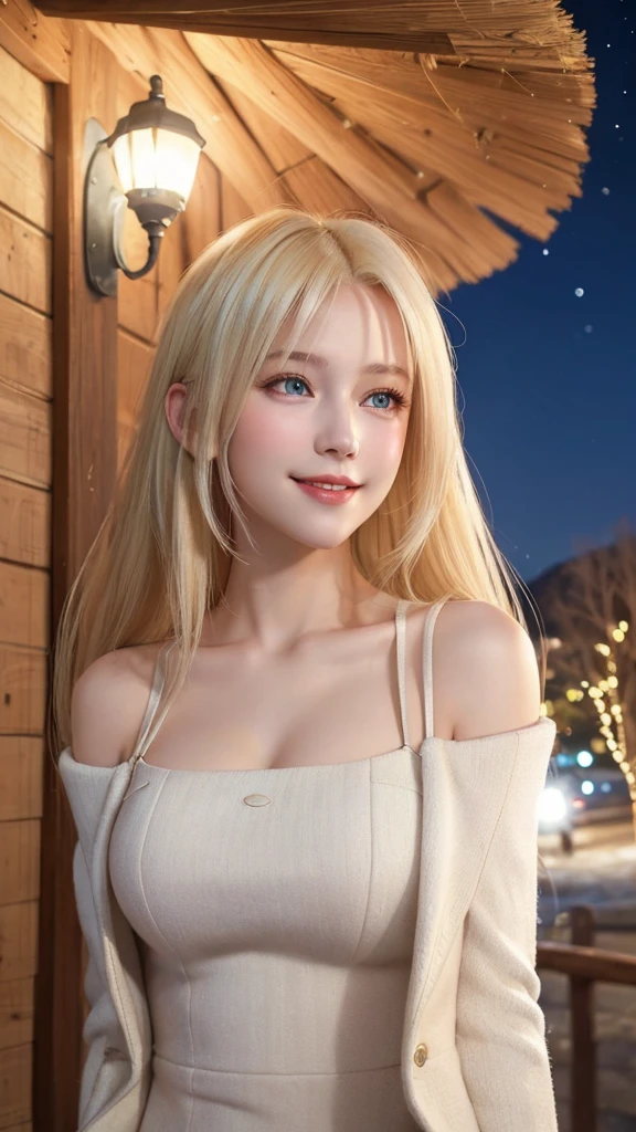 (masterpiece), (Highest quality), One girl, (Perfect Face:1.2), (Beautiful Face:1.2), Platinum Blonde Hair, (From below, Upper Body:1.3), Happy, A light smile, View your viewers, Pause,
winter coat, Outdoor, winter, snow, at night, complicated, Depth of written boundary, Cinema Lighting,