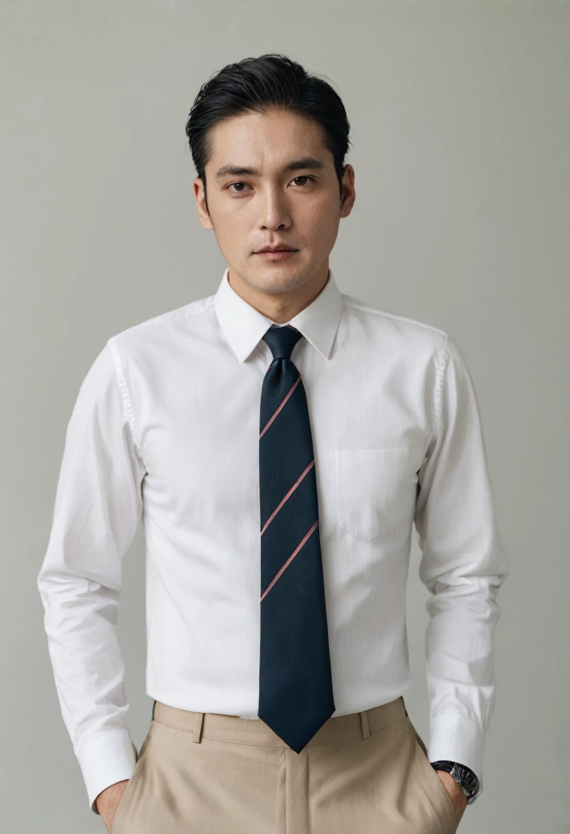 Man in white shirt and tie