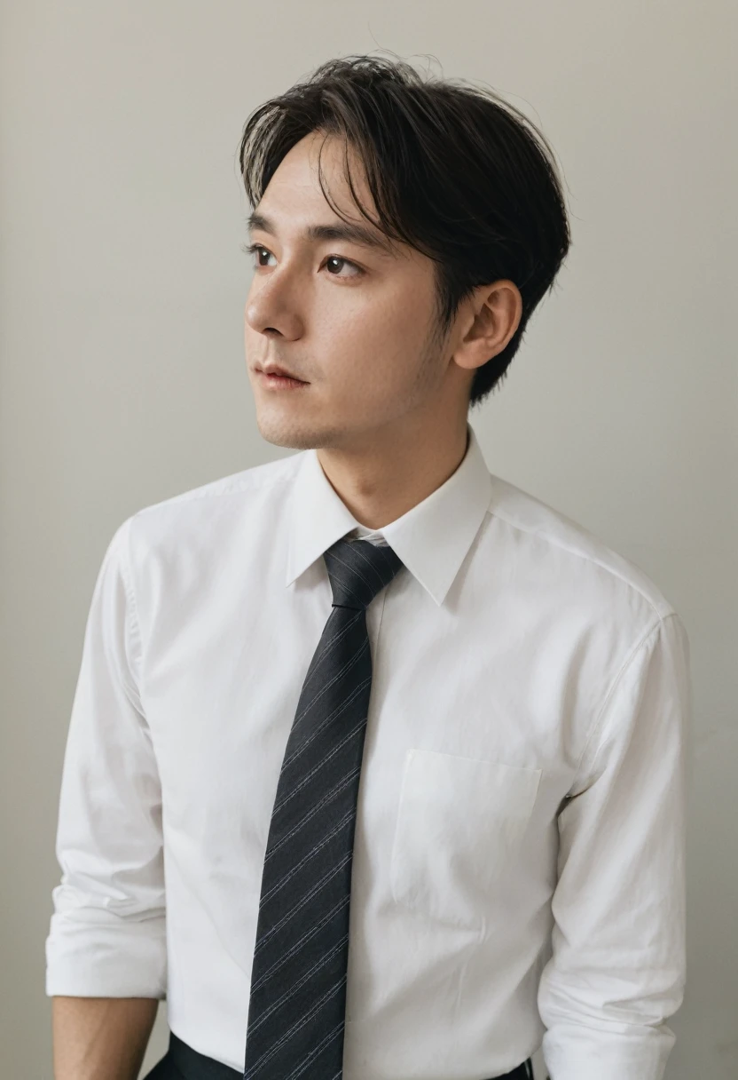 Man in white shirt and tie