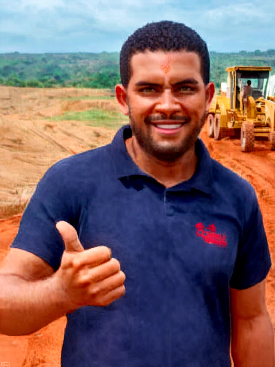 sharpened man giving thumbs up in front of an excavator, edu souza, icaro carvalho, mohamed reda, joe alves, dan dos santos, Jose Moncada, Ronaldo phenomenon, caio santos, david rios ferreira, Mohammed Chahin, carmelo blandino, pablo perdomo, luis melo