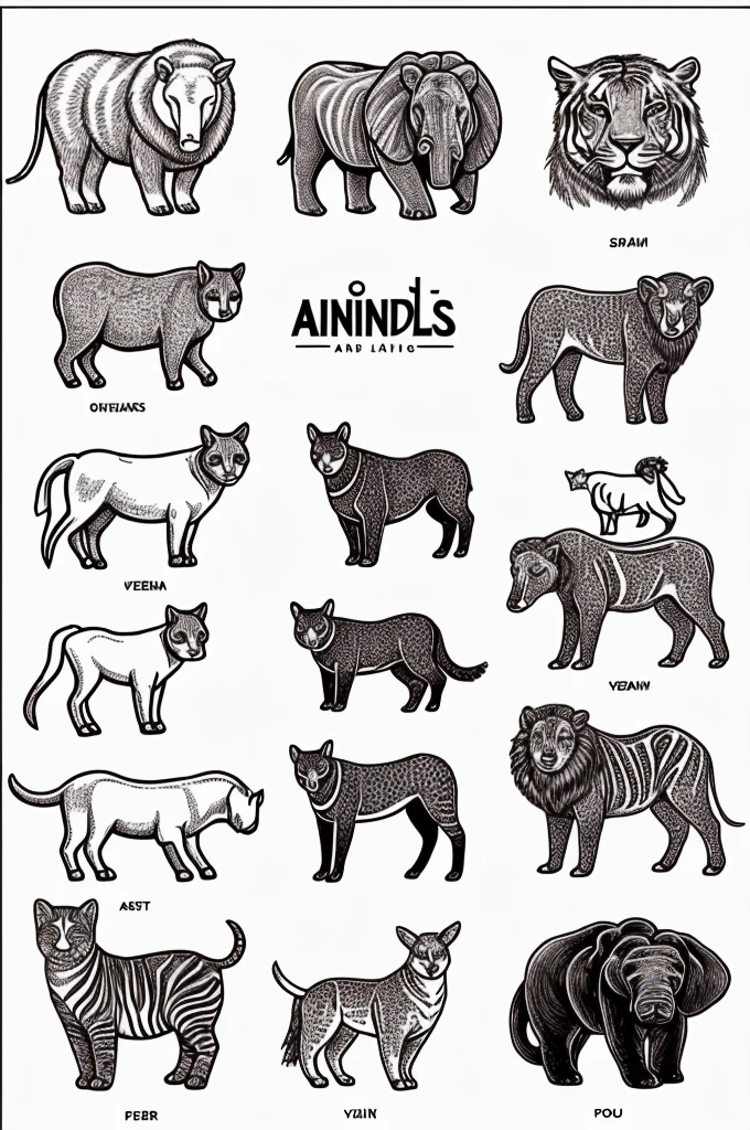 Help me draft drawing or logo of animals that I can use to my clothing Business