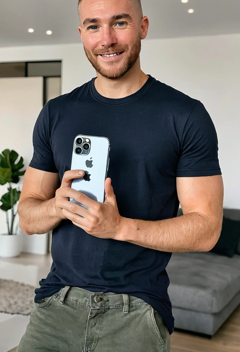 A man holding an iPhone 14 pro max {The man's body should not be visible, only his hand should be visible} 8k quality sharp details