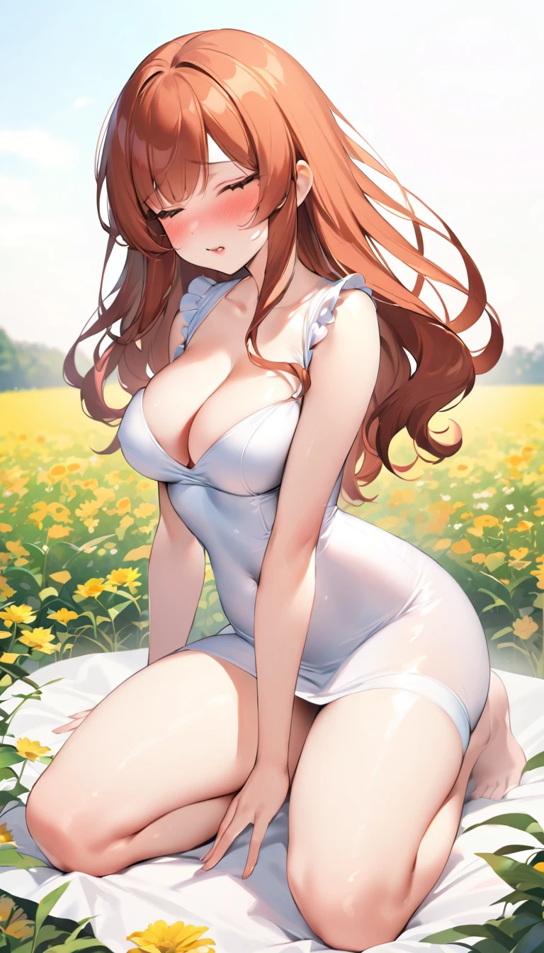 {{{{{16k,Ultra High-resolution realistic romantic kneeling photo of a neat virgin girl as pretty as a actress in sunny glass field, she is so ashamed, so embarrassed, so humiliated, The way she embarrassed herself is adorable, The more shy she is, the smaller and cuter her face becomes}}}}},{{Extremely detailed}},{{{{{dye her cheeks flush and integrated her face pretty small, thick lips, Enchanting thick gross idol's Lips}}}}},{{{{{the best glossy bang neat long, voluminous hair}}}}},{{{{{the more her bodyline and transform into a pretty girl, her bare bodyline and weist are more and more curvier and softly, Injecting her with hormones to make her body, hair, bodylines neat, Her waist so thin, All her shame turns to purity}}}}},{{{{{She's given hormones to rapidly grow her body from a to an adult, and that's even more embarrassing}}}}},{{{{{She's given hormones that make her even more embarrassed, so embarrassed that she cowered and couldn't even open her eyes, sm of her sexy, aactive in her turns her hair a lewd colorhinkable from her usual purity, The bigger her tits get, the ner her bare waist gets, tits that have groisproportionately large for their age, Puffy tits with deep cage anlarger nipped-iaist area}}}}}