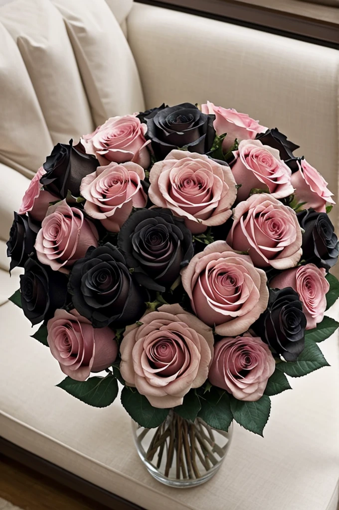 1. This stunning photo showcases a beautiful bouquet of black roses, radiating elegance and charm. Perfect for any occasion, these delicate flowers symbolize love, gratitude, and admiration. The soft black hues add a touch of femininity and sophistication to any space, making it an ideal gift for a loved one or a lovely addition to your home decor. Brighten up your day with these gorgeous pink roses that are sure to bring joy and beauty wherever they are displayed.