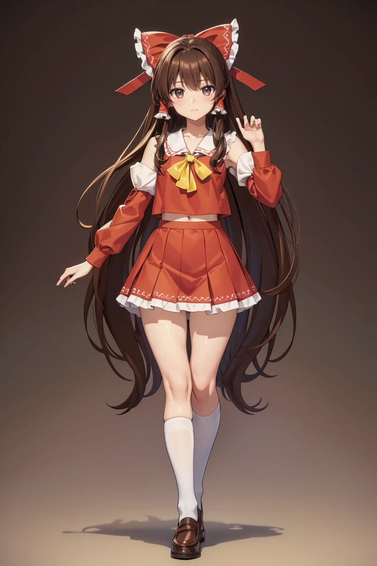 Reimu Hakurei, (Brown eyes:1.5), Brown Hair, bow, hair bow, Hair Tube, Long Hair, red bow, Side Lock, (((Slender body)))、(Girls' School Uniform)、classroom、
Full Body Shot,Smile Break (masterpiece:1.2), Highest quality, High resolution, unity 8k wallpaper, (figure:0.8), (Beautiful attention to detail), Highly detailed face, Perfect lighting, Highly detailed CG, (Perfect hands, Perfect Anatomy)