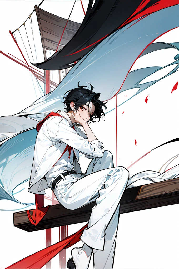 Now the young man sitting on the beam in a daze,The name is Kite,His skin is slightly sallow,There is a hint of red in the gaps between the black hair.。