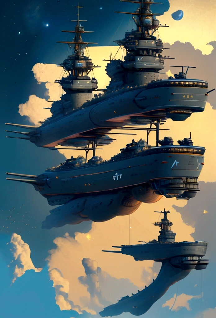 ８ｋ、Masterpiece、universe space、Milky Way、universe spaceに浮かぶ球形の軍事要塞、Small carrier-based aircraft flying to protect the fortress、Large Space Battleship、The ships are queuing up to enter the port.