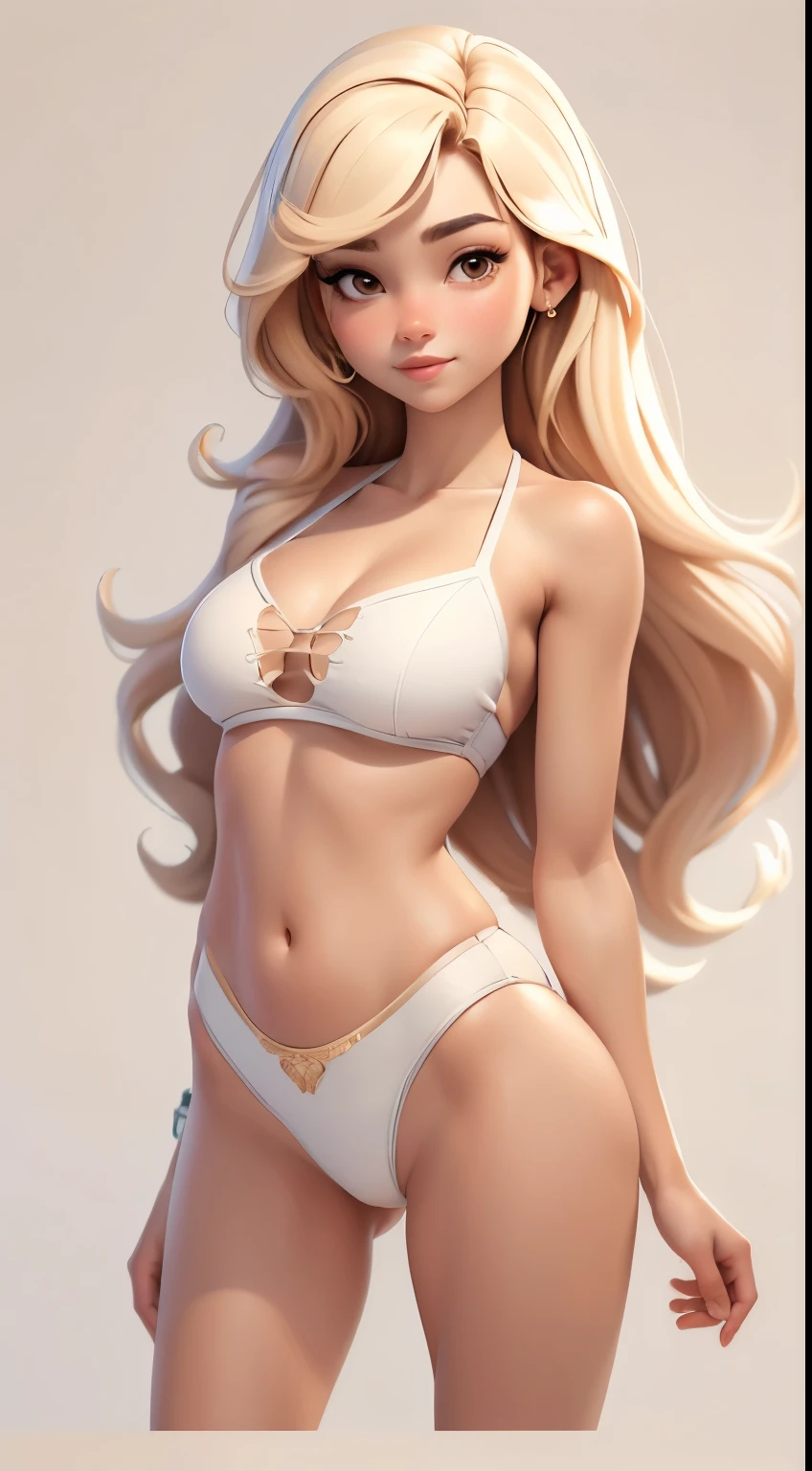 (best quality,4K,8K,High resolution,masterpiece:1.2),super detailed,actual:1.37,girl,high cut tankini swimsuit，show navel，Camel toe exposed，,intricate details,White background