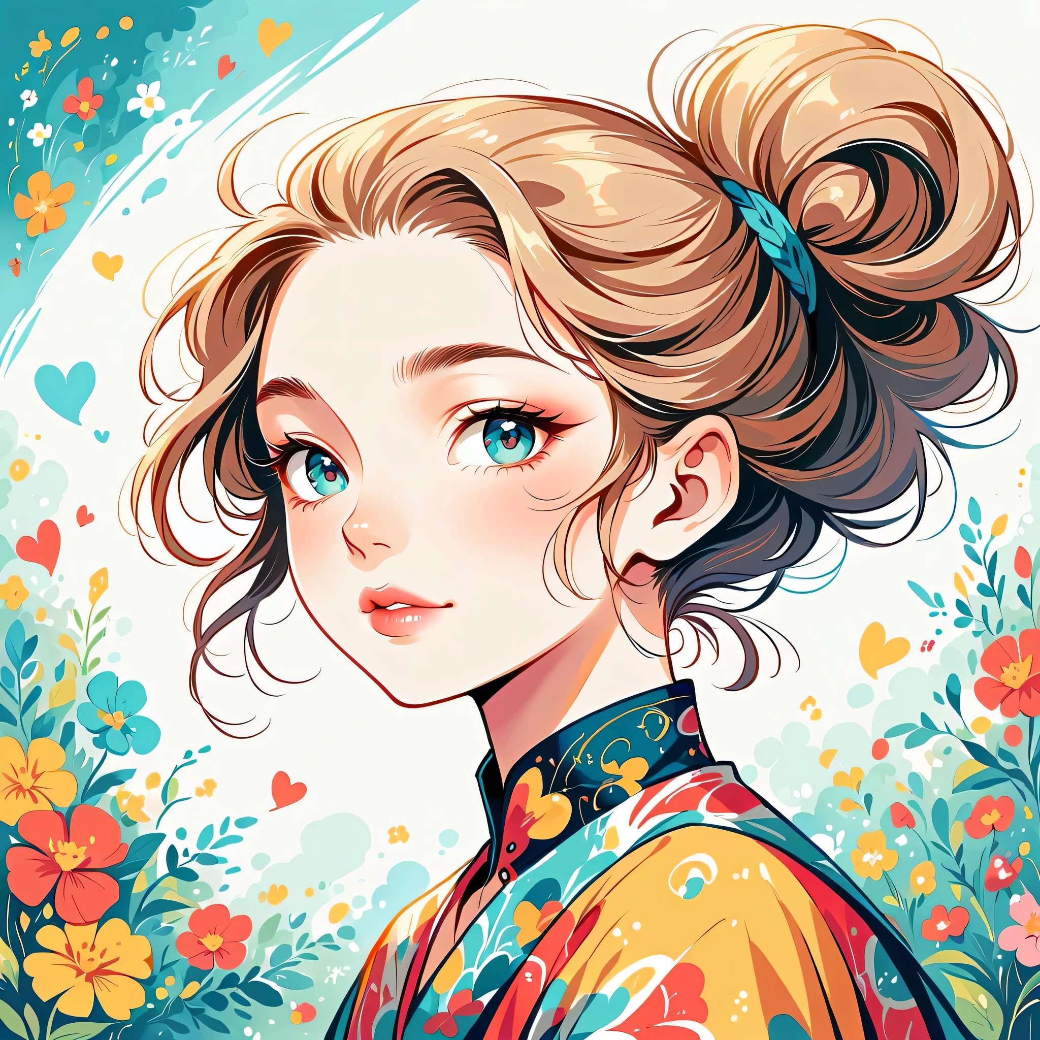 Black Star Red and White style, Simple Line Initialism,Abstract art,Urban Background, colorful hearts ,(((The most beautiful girl of all time))), Lips in love, オシャレメガネ