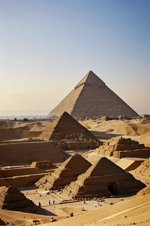 Beautiful view of the Egyptian pyramids. 
