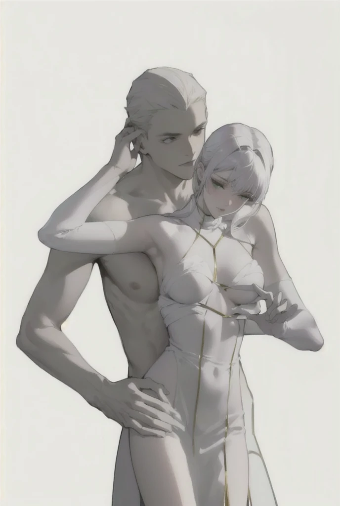 close-up of a man, full body intertwined view, human bodies intertwined, couple pose, Intertwined bodies, gesture, on mannequins. A high resolution, spectacular pose, Graceful body structure, link to pose, Girl and boy, bottom view, Lovers, big breasts, sexually, naked, sexuallyе тело девушки, guy squeezes girl's breasts, Big hips