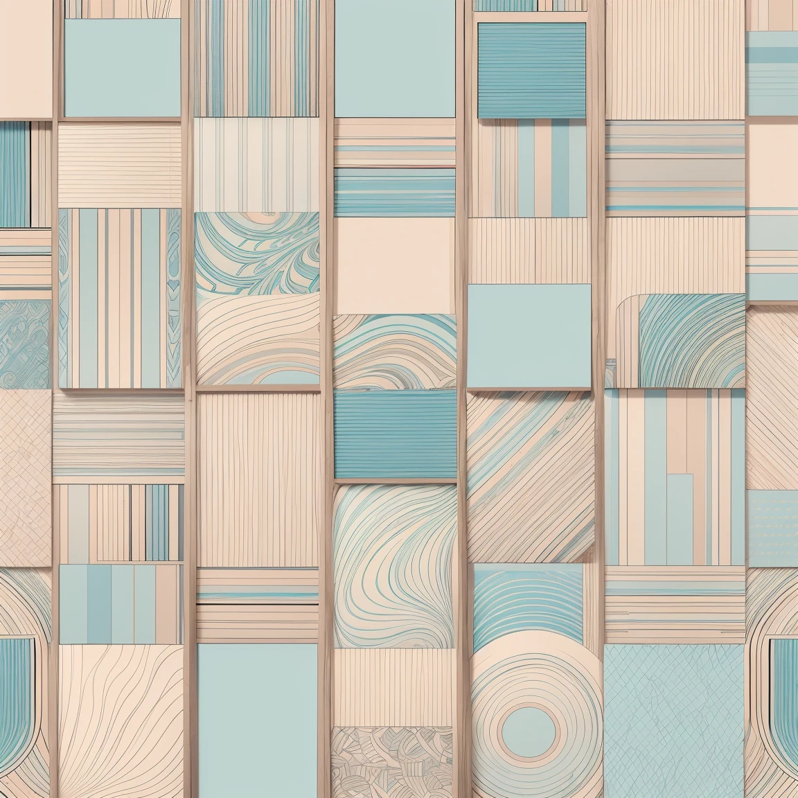 abstract flowing patterns, pastel neutral cool colors, poster (posterCubes style:1), repeating pattern 