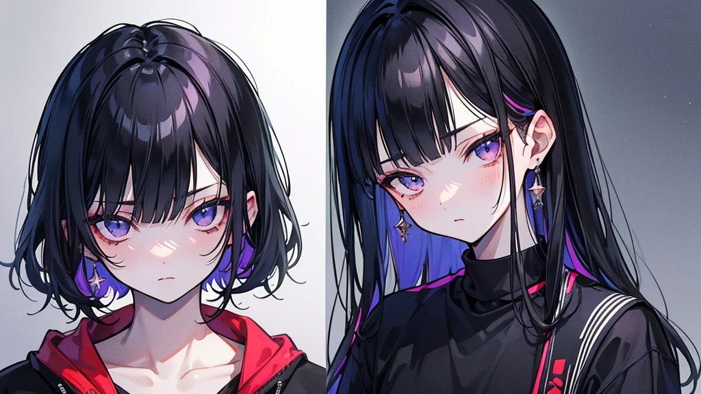 (Black-haired,Moradoide,sexy,Royalty,Naughty kid,White skin,high quality,Very detailed,Detailed face),(Portraiture),Vibrant colors,Moody lighting, Clothes: At the top「Bandeau」Style T-shirt. Paired with cycling shorts, Tracksuits (In other words, Very spacious).