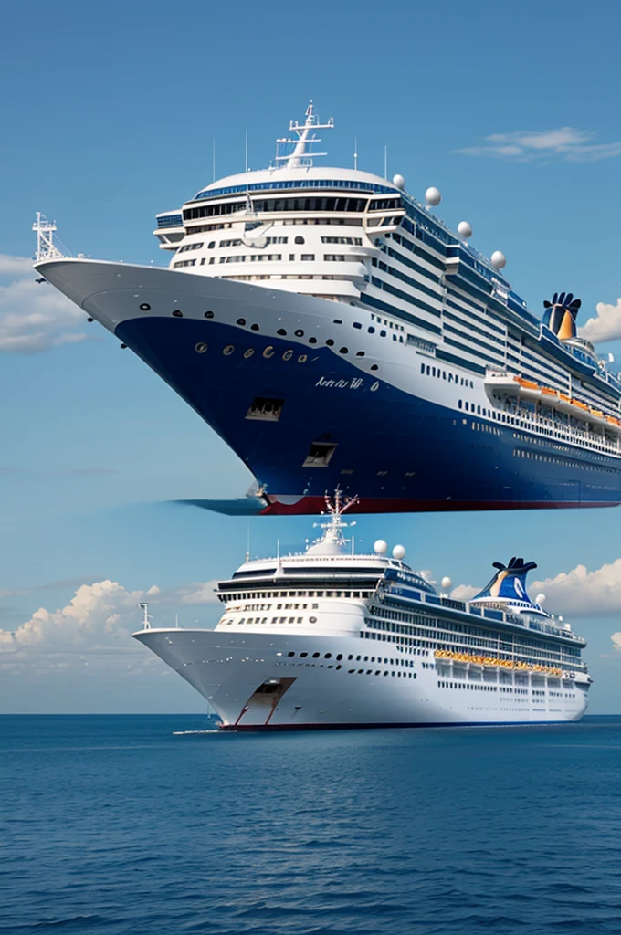 Create ana image of a cruise ship but using an airplane 