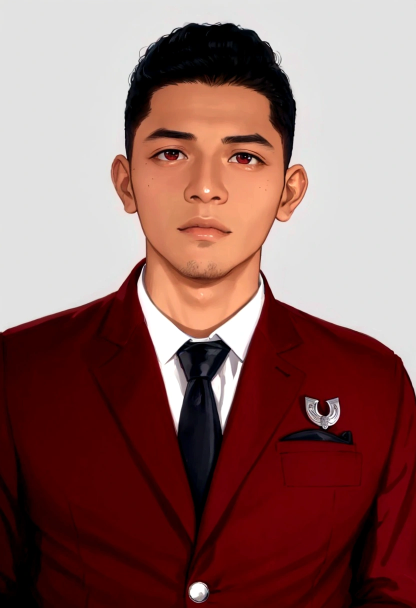 arafed man in a red jacket and tie with a badge on his lapel, headshot profile picture, ramil sunga, professional picture, john jude palencar, headshot, full protrait, mohamed chahin, corporate photo, riyahd cassiem, headshot photo, profile shot, ismail, professional profile picture, henry ascensio, protrait