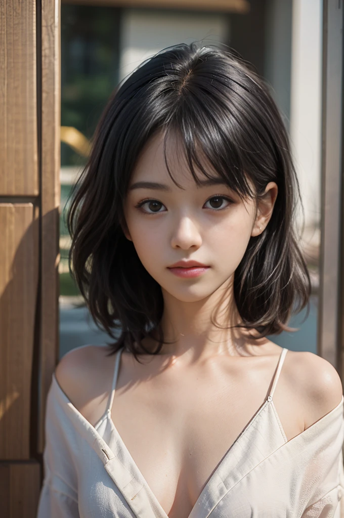 Best image quality、超A high resolution、Tabletop、Photo quality(Realistic:1.8)、pores、Accuracy、Japanese women、、Black-haired、Cute dimples、Young Face、cute、Short Bob、Slender girl、Small breasts、 Flat breast、To the camera、Turn your body forward、Cross one&#39;s arms、Gravure Beautiful Girl、Fresh green park、On the grass、blue sky、white雲、Light of the sun、Reflective plate、white、Laughing with your mouth open、Ecstatic expression、white歯、Happily、Look straight ahead、