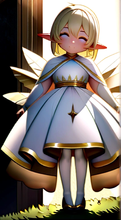 ((Masterpiece)), ((Best Quality)), 8k, High Definition, super detail, (beautiful elf), (white dresses，Transparent, Set with yellow gold edges), (The shawl of blonde hair was scattered.), (expression eyes closed) (sleep on the grass 1.6) (Full body screen 1.4) The work of art is a masterpiece., Con la Best Quality y super details, Shot in 8k High Definition. Fotógraforealist, realist, Las ilustraciones muy detalladas son realists, Octane representation
