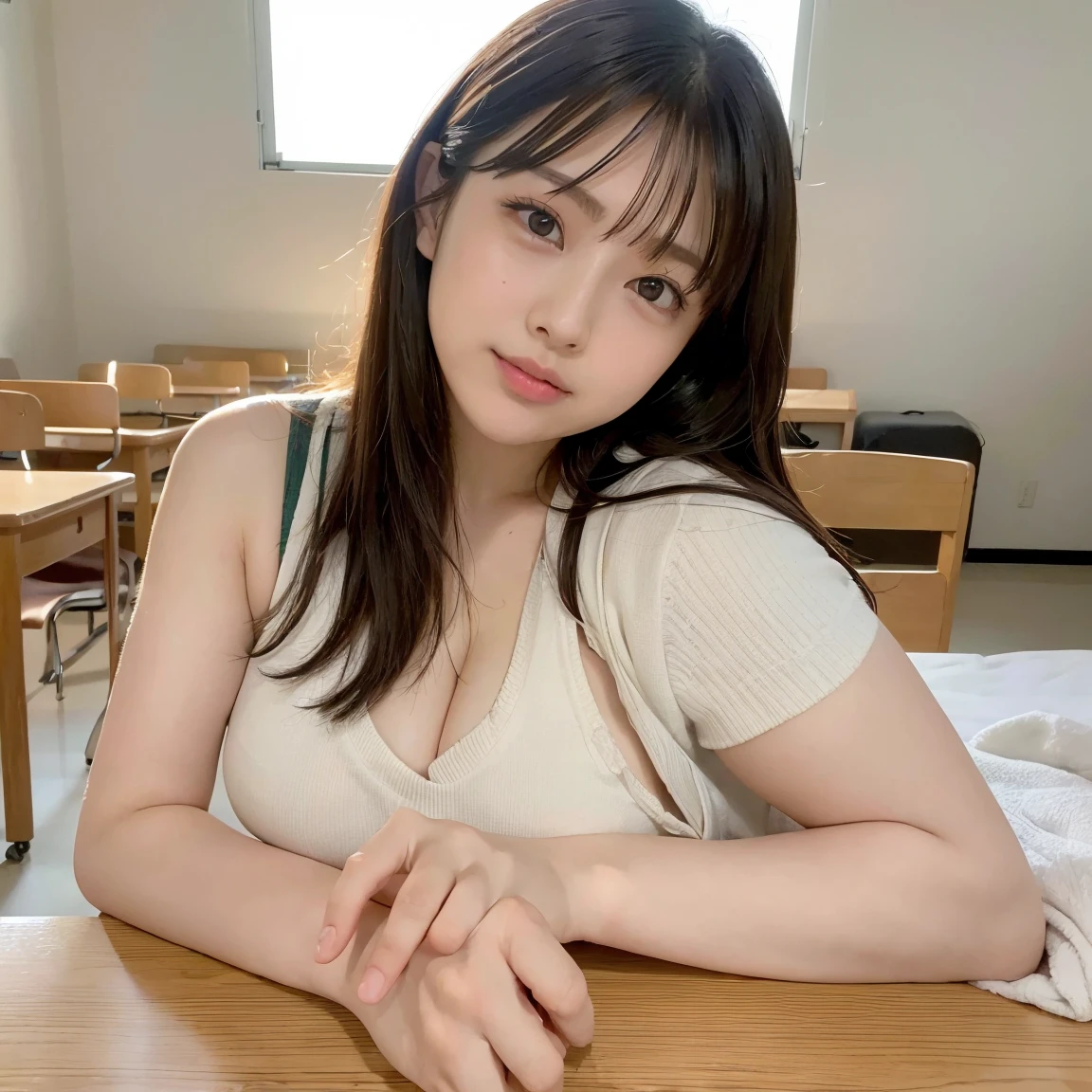 (Browsing Caution:1.5)、(((Porn, During sex:1.3)))、(((女子high school studentのまんこにペニス挿入 ))),((Naked Pussy開脚クローズアップ見せ)),((Bare Chest))、((Naked Pussy)),((Bare Chest)), 8K, (masterpiece), (最high quality:1.4), (超High resolution:1.2), masterpiece, 最high quality, high quality, High resolution, Highly detailed photos, Right hand salute、Please raise your left hand、 最high quality, 超High resolution, girl, 最high quality, Symmetric, High resolutionのRAWカラー写真 プロフェッショナルなクローズアップ写真, Long Curly Hair, In the classroom, high school student, The background is blurred, stop temporarily, Looking into the camera,Good lighting, Artistic, Open clothes, Huge breasts, Embarrassed look,(((Lie on your back and spread your legs)))