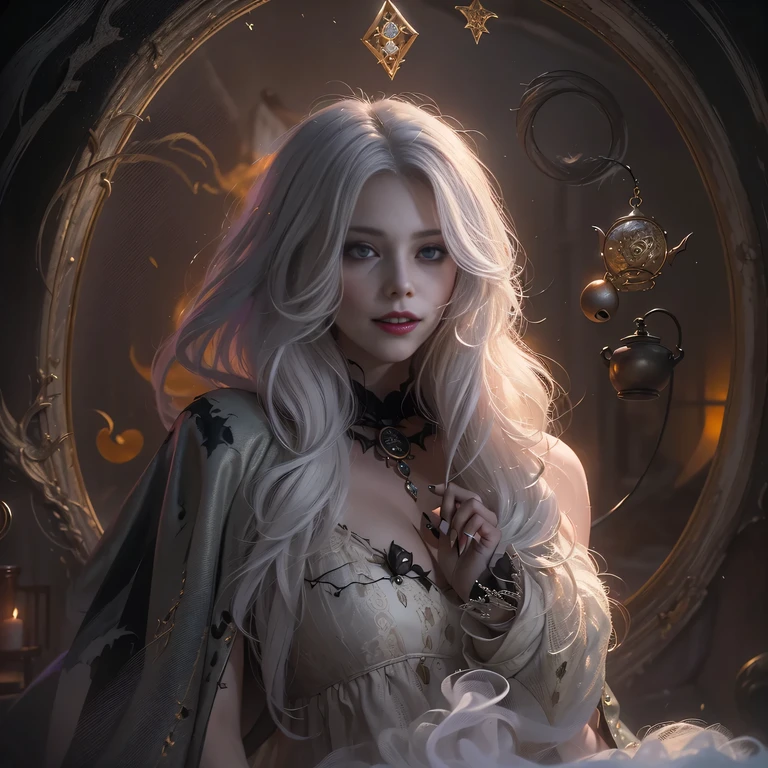 Arafed image of a woman in a hat holding a crystal ball, Arte no estilo de Guweiz, Artgerm e Atey Ghailan, Mago Celestial Lindo, estilo de arte de fantasia, mago bonito, uma jovem bruxa, Ross Tran 8 K, Retrato de um mago feminino, fanart melhor artstation, Retrato de um Mago