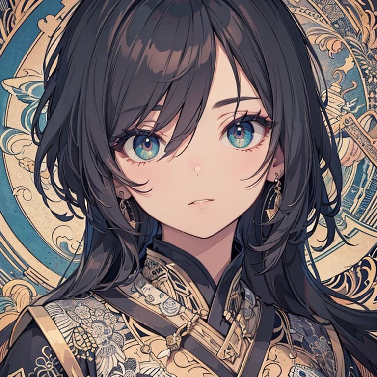 wallpaper, Super detailed, (((Very detailed eyes and face))), profile, masterpiece, Highest quality, Realistic portraits, (ZenTangle, Mandala, Tangle, EnTangle), Complex clothing, Very detailed, Dynamic Angle, The most beautiful form of chaos, elegant, Asian Taste