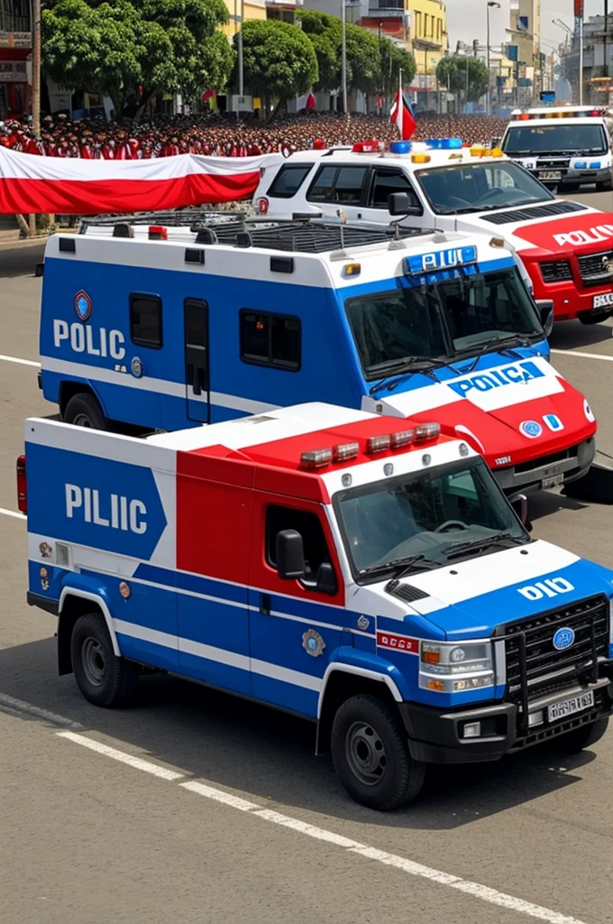 Float of the national police of Peru 