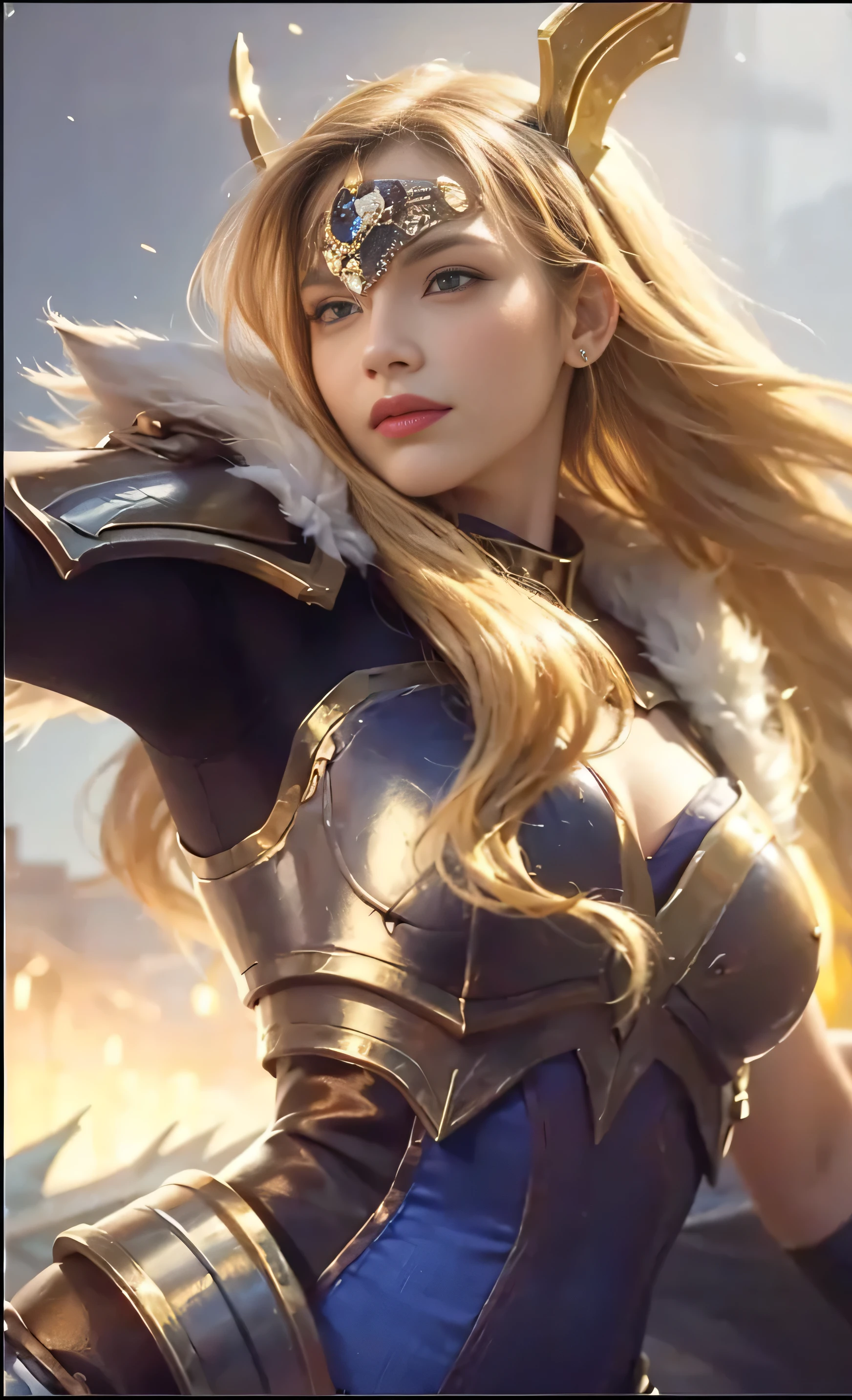 8k, best quality, highres, realistic, real person, A heroic character with silky blue bobbed hair, holding a legendary sword. The hero is narcissistic and smirking, with a mole on their cheek, embodying a unique blend of charm and confidence. The hero's attire is a combination of classic hero garb and stylish modern elements. The sword is intricately designed, shining with magical energy. The background reflects a grand adventure, with a sense of epic fantasy and heroism.